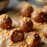 Delicious homemade Butterfinger balls recipe covered in chocolate.